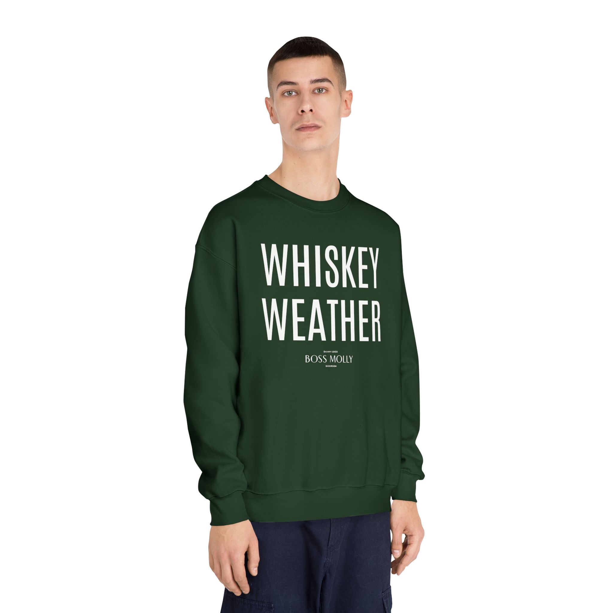 Boss Molly Unisex Whiskey Weather Sweatshirt | Cozy Crewneck for Fall, Gift for Whiskey Lovers, Casual Wear, Autumn Vibes, Men’s & Women’s Apparel